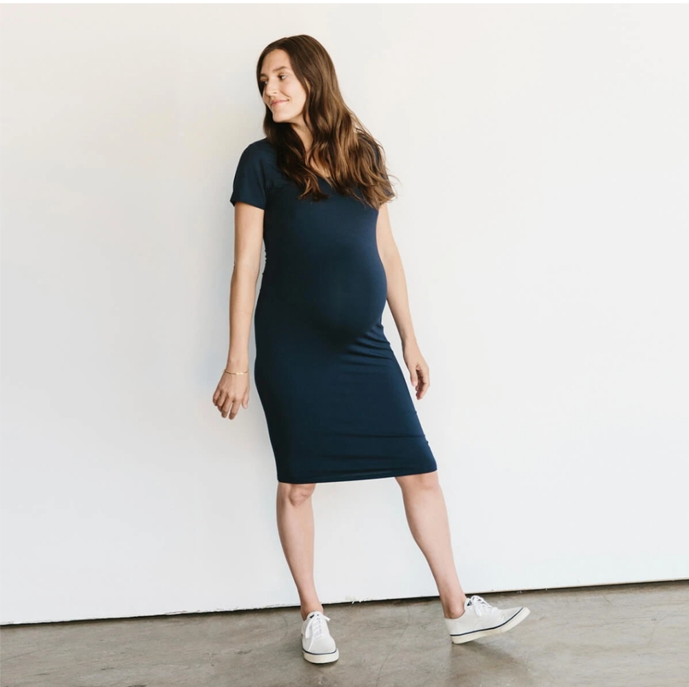 Storq maternity t-shirt dress in navy